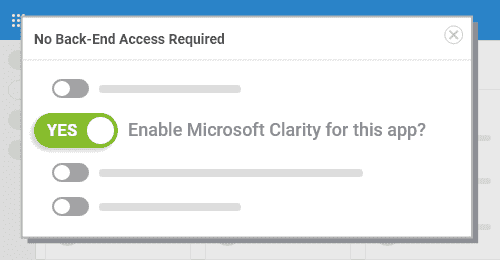 Back-end access not required