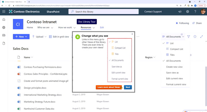Walkthrough - Tour of a Document Library