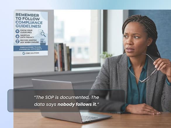 The SOP is documented. The data says nobody follows it.